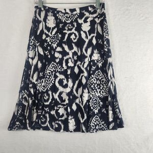 INC Black A-line or Full Multilayer Print Skirt size Medium